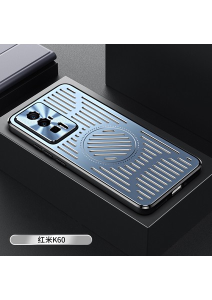 Xiaomi Redmi K60 Kılıfı, Manyetik Metal Isı Dağıtıcı Koruyucu Kılıf-Mavi (Yurt Dışından)