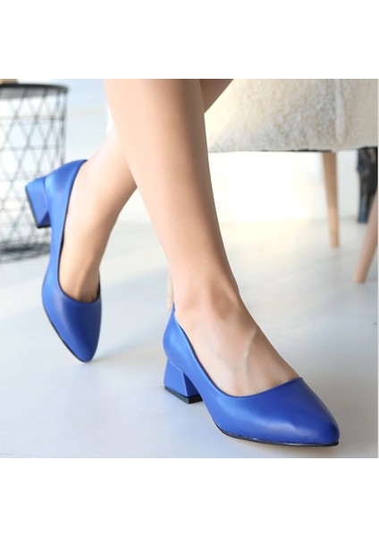 Bosel Desniy Mavi Cilt Topuklu Ayakkabı fırsatları