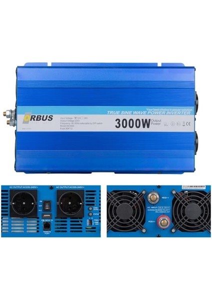 12 Volt 3000 Watt Tam Sinüs Invertör