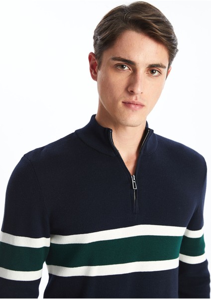 Yeni Sezon Dik Yaka Uzun Kollu Erkek Triko Kazak