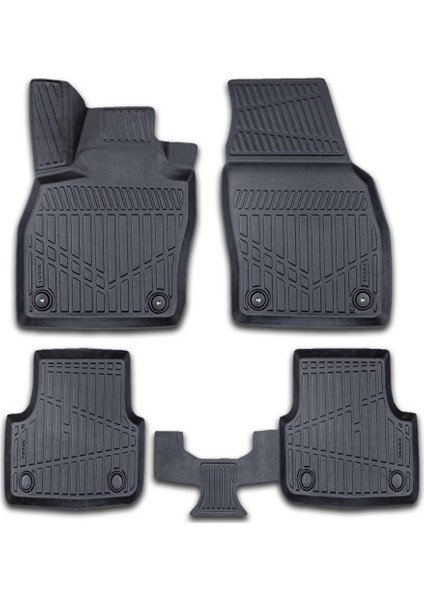 Volkswagen Polo 2018-2025 Için Havuzlu Paspas, Yüksek Kenarlı, Esnek, Araca Özel, Kokusuz, Oto Paspas