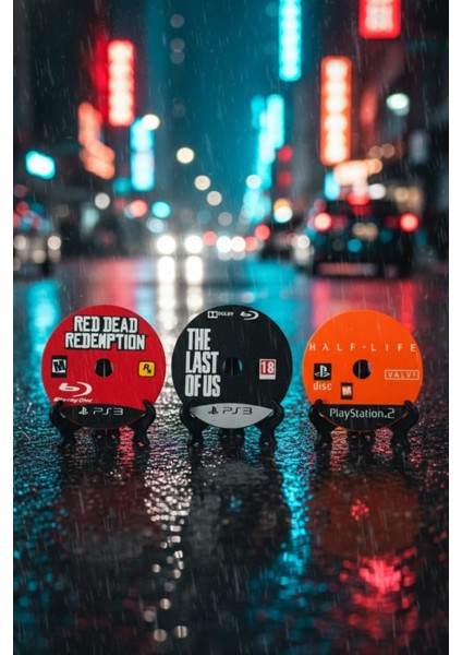 Efsane Ps Oyun Serileri Bardak Altlıkları | Last Of Us, Red Dead Redemption | Gamer Hediyesi 2 Adet