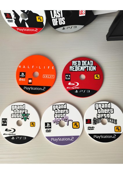 Efsane Ps Oyun Serileri Bardak Altlıkları | Last Of Us, Red Dead Redemption | Gamer Hediyesi 2 Adet