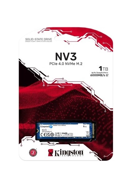 Kıngston Nv3 1tb 6000/4000MBS Nvme Pcıe M.2 SSD SNV3S/1000G modelleri