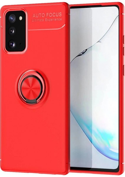 Ieg Samsung Galaxy Note 20 Kılıf Range Yüzüklü Silikon - Kırmızı