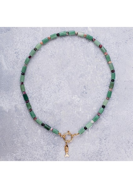 Aventurin ve Turmalin Doğal Taş Kadın Kolye – Şıklık, Denge ve Pozitif Enerji Kolyesi fiyatları