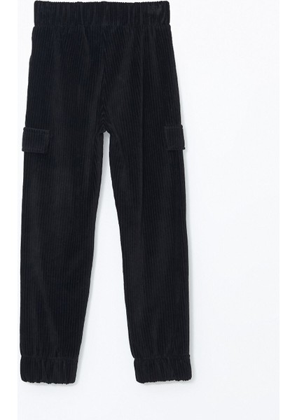 Yeni Sezon Beli Lastikli Kadife Kız Çocuk Kargo Eşofman Altı modelleri