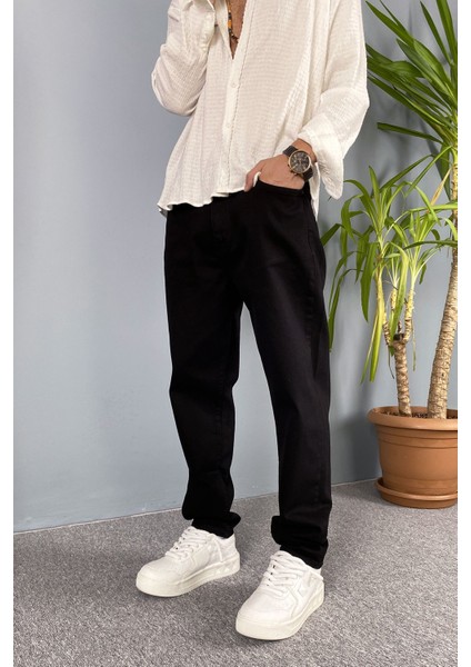 Siyah Boyfriend Jean - Kot Pantolon