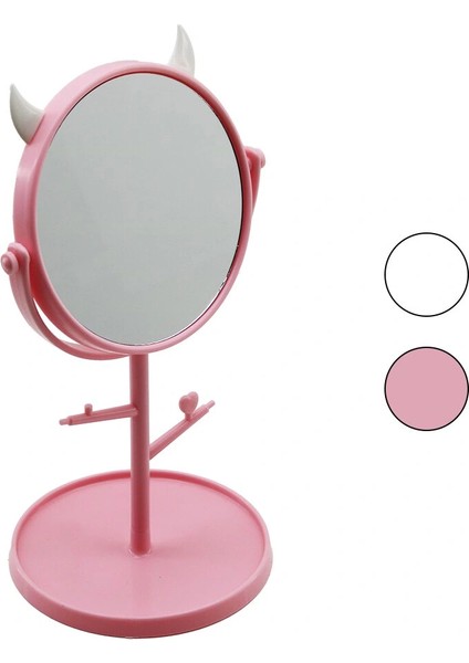 Ieg® 6 Inç - 15CM Yuvarlak - Boynuzlutaki Askilikli Makyaj Aynasi Renkli̇ Plasti̇k Takilik Sepetli̇=1