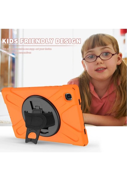 Samsung Galaxy T220 Tab A7 Lite 8.7 Kılıf Amazing Tablet Kapak - Turuncu modelleri