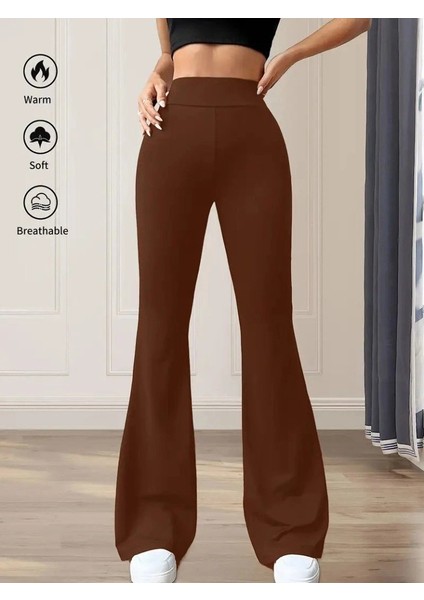 Kadın Yüksek Bel(Lastikli) Geniş Paçalı Dalgıç Tayt