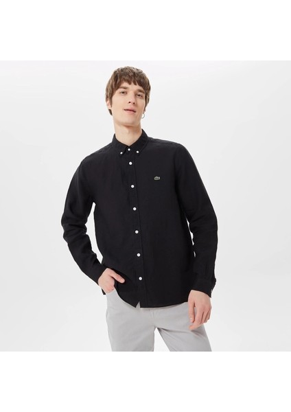 Slim Fit Erkek Keten Gömlek