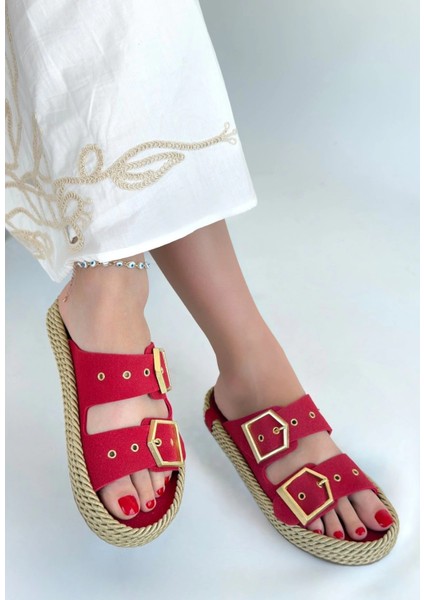 Bosel Ices Kırmızı Nubuk Terlik fiyatları