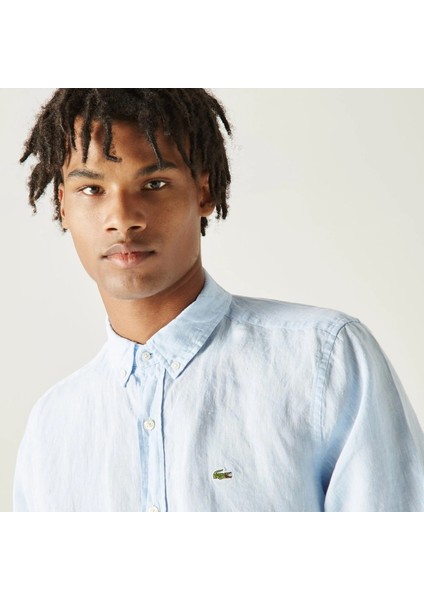 Slim Fit Erkek Keten Gömlek