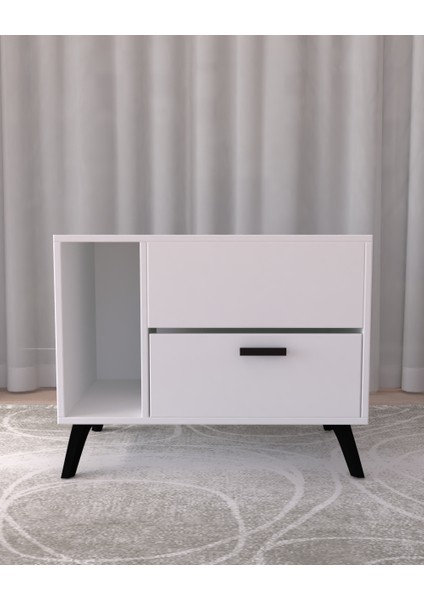 Beyaz Kedi Tuvalet Dolabı | Gizli Girişli %100 Mdf fırsatları