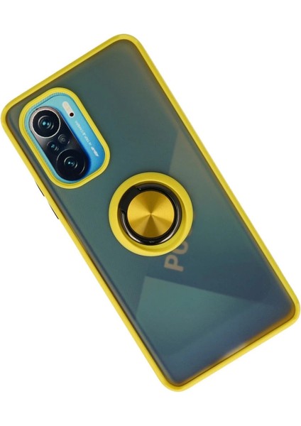 Xiaomi Redmi K40 Kılıf Montreal Yüzüklü Silikon Kapak - Sarı fiyatları
