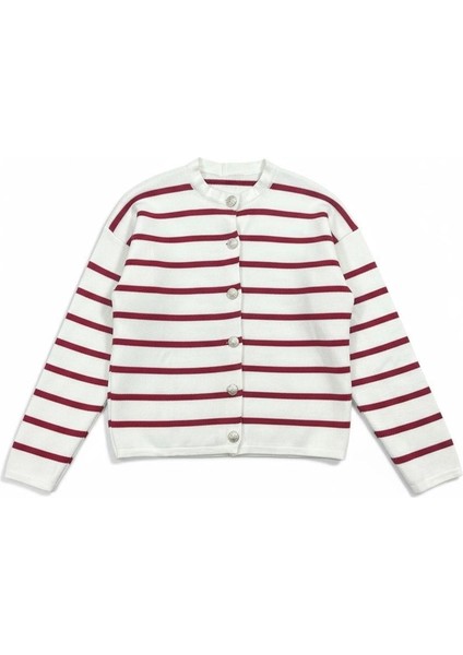 Triko Angora Cotton Çizgili Yünlü Uzun Kollu Hırka modelleri