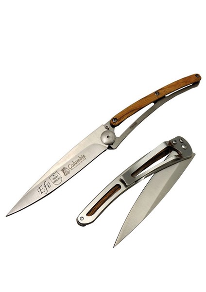 Kişiye Özel Isimli Columbia Takım Baskılı Deejo Çakı EXT-2990-A 22.5 cm Paslanmaz Cep Av Bıçağı