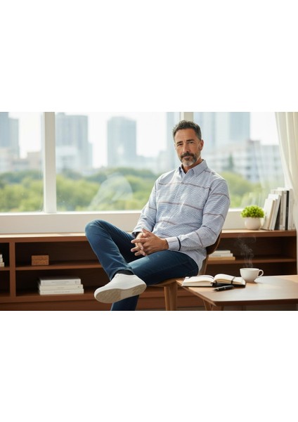 Klasik %100 Cotton Uzun Kollu Terletmeyen Kışlık 2 Renkli Çizgili Gömlek (Regular Kalıp) fiyatları