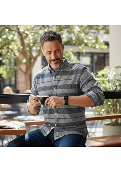 Klasik %100 Cotton Uzun Kollu Terletmeyen Kışlık 2 Renkli Çizgili Gri Gömlek (Regular Kalıp)