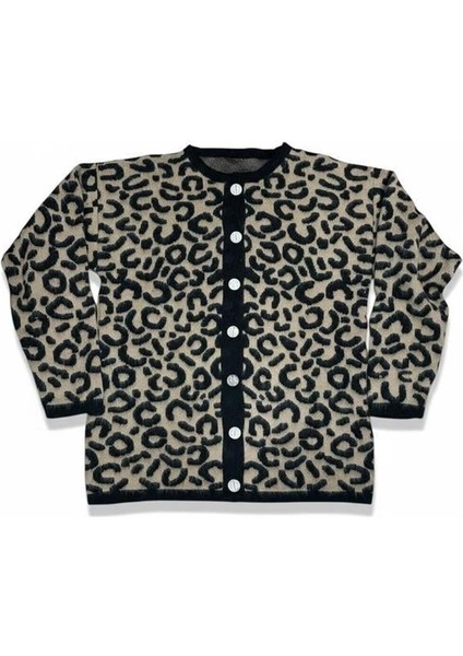 Uzun Kollu Leopar Desenli Kaliteli Yünlü Hırka modelleri