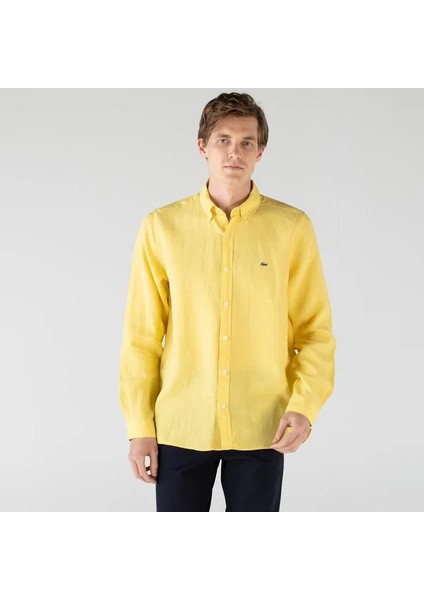 Slim Fit Erkek Keten Gömlek