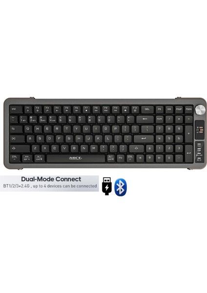 Sessiz Ofis Klavye Bluetooth/2.4g Kablosuz Klavye Bağlantı Ayaklı Ses Kontrollü Ofis Gaming Klavye