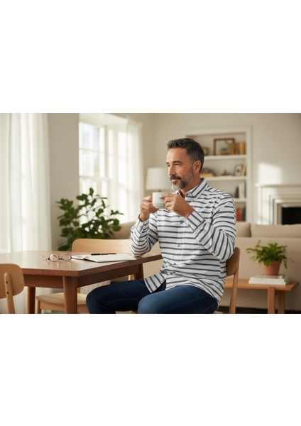 Klasik %100 Cotton Uzun Kollu Terletmeyen Kışlık 2 Renkli Çizgili Gömlek (Regular Kalıp) fiyatları