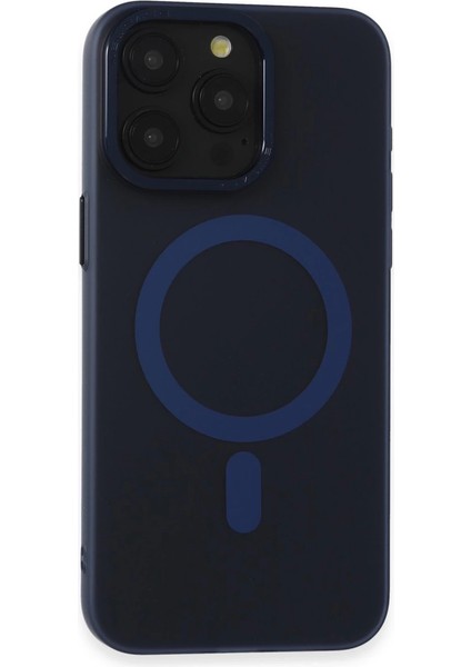 Iphone 15 Pro Max Kılıf Lodos Magneticsafe Mat Kapak - Mavi