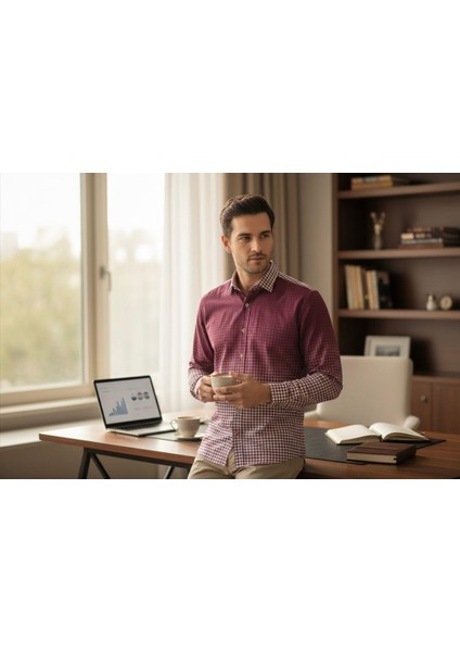 Klasik %100 Cotton Uzun Kollu Terletmeyen Kışlık Flanel Kumaş Kareli Gömlek (Regular Kalıp) modelleri