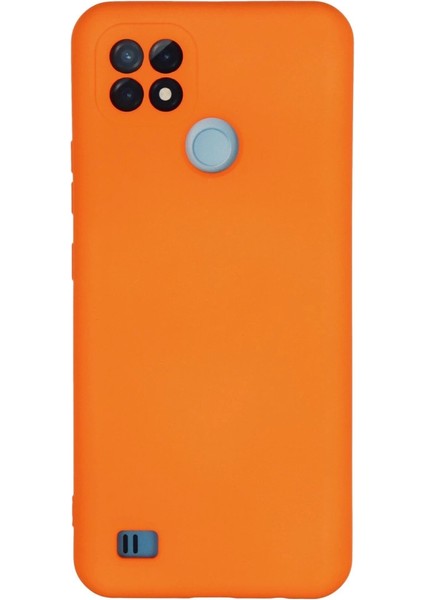 Realme C21 Kılıf Nano Içi Kadife Silikon - Turuncu