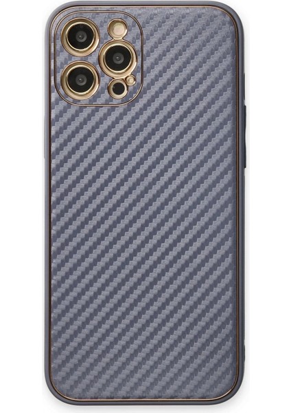 Ieg iPhone 12 Pro Kılıf Coco Karbon Silikon - Gri
