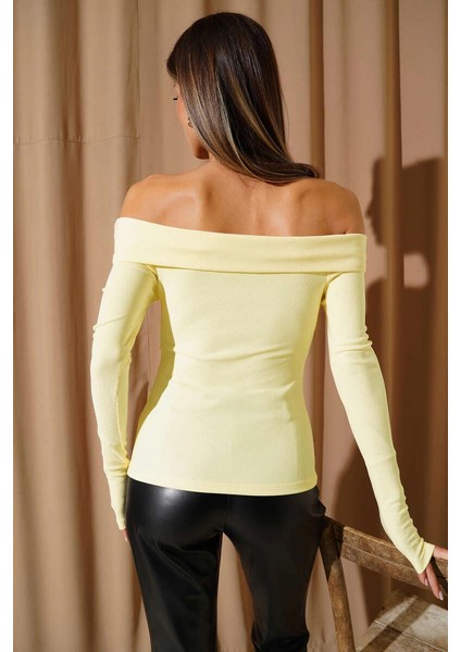 Lvsqvr Madonna Çapraz Yaka Bluz Sarı T4331 (Beden: M) modelleri