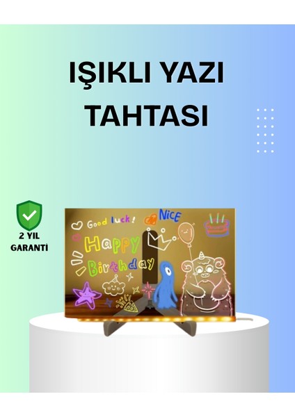 Nrtmsa Yaratıcı Çizim ve Mesajlar Için LED Işıklı Renkli Tahta