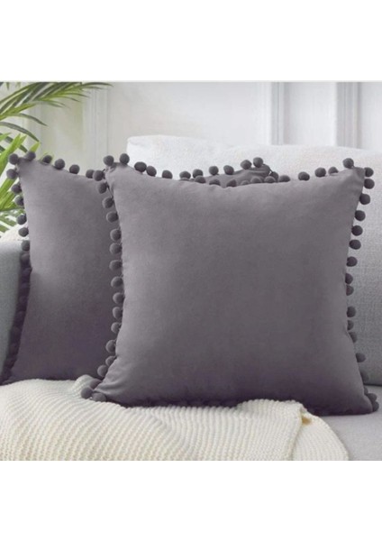 2'li Ponponlu Kırlent Kılıf Seti 40 x 40