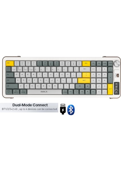 Sessiz Ofis Klavye Bluetooth/2.4g Kablosuz Klavye Bağlantı Ayaklı Ses Kontrollü Ofis Gaming Klavye