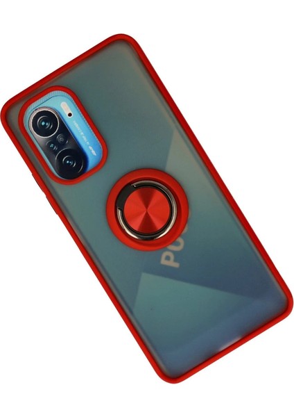 Xiaomi Redmi K40 Kılıf Montreal Yüzüklü Silikon Kapak - Kırmızı fiyatları