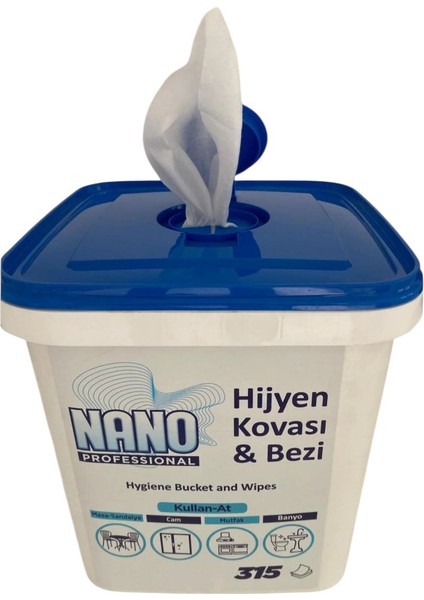 Nano Professıonal Hijyen Yüzey Islak Temizlik Havlusu Kova Mendil 315 Adet fiyatları