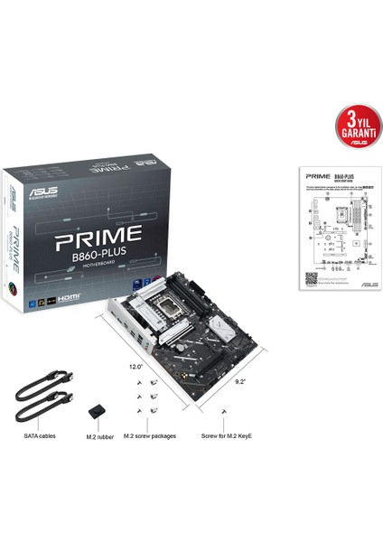 Asus Prıme B860-PLUS-CSM 4x Ddr5 Dp/hdmı 3x M.2 1x 2.5glan Usb3.2 1851P Anakart