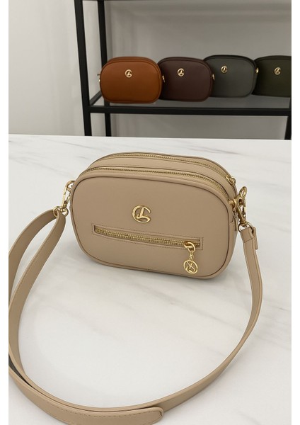 Çift Gözlü Gold Detaylı Kadın Çanta