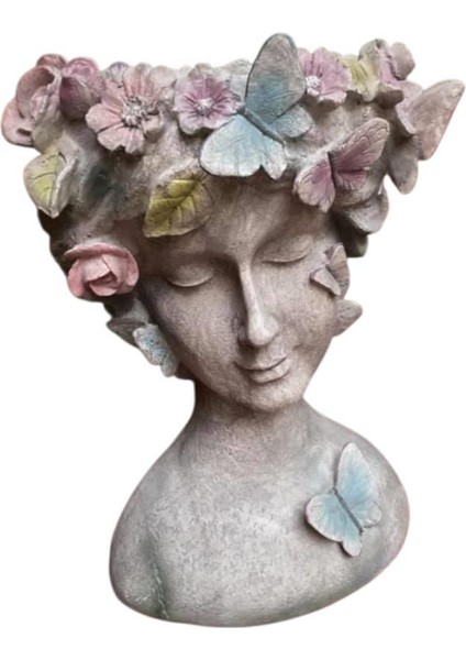 Dekoratif Çiçek Saçlı Kadın Saksı fiyatları