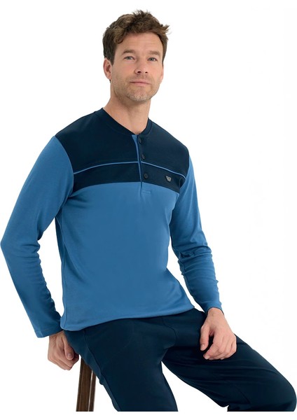 Over Sleep 2213 Erkek Kışlık Interlok Pijama Takım