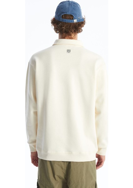 Yeni Sezon Dik Yaka Uzun Kollu Baskılı Erkek Kalın Sweatshirt indirimleri