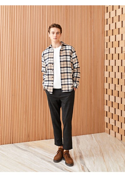 Yeni Sezon Slim Fit Ekose Erkek Pantolon