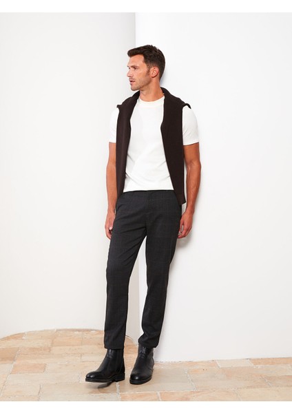 Yeni Sezon Slim Fit Ekose Erkek Pantolon modelleri