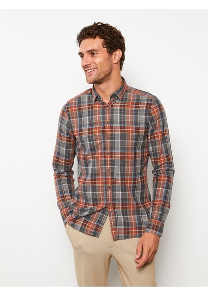 Yeni Sezon Slim Fit Uzun Kollu Ekose Erkek Gömlek modelleri