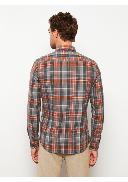 Yeni Sezon Slim Fit Uzun Kollu Ekose Erkek Gömlek indirimleri