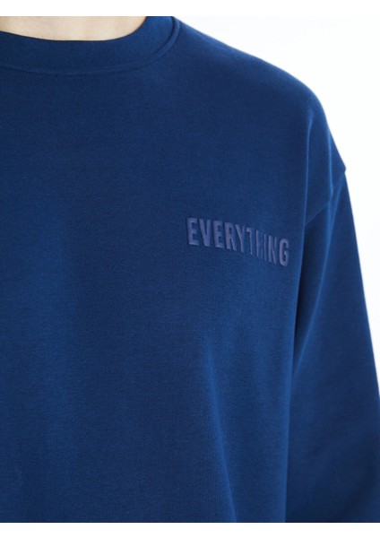 Yeni Sezon Bisiklet Yaka Baskılı Erkek Kalın Sweatshirt modelleri