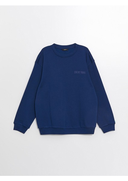 Yeni Sezon Bisiklet Yaka Baskılı Erkek Kalın Sweatshirt indirimleri