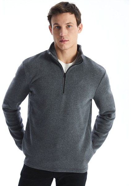 Yeni Sezon Dik Yaka Uzun Kollu Polar Erkek Kalın Sweatshirt